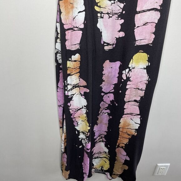 BUSAYO Collective Slip Dress Women Medium Black Purple Tie Dye Midi - Picture 14 of 16